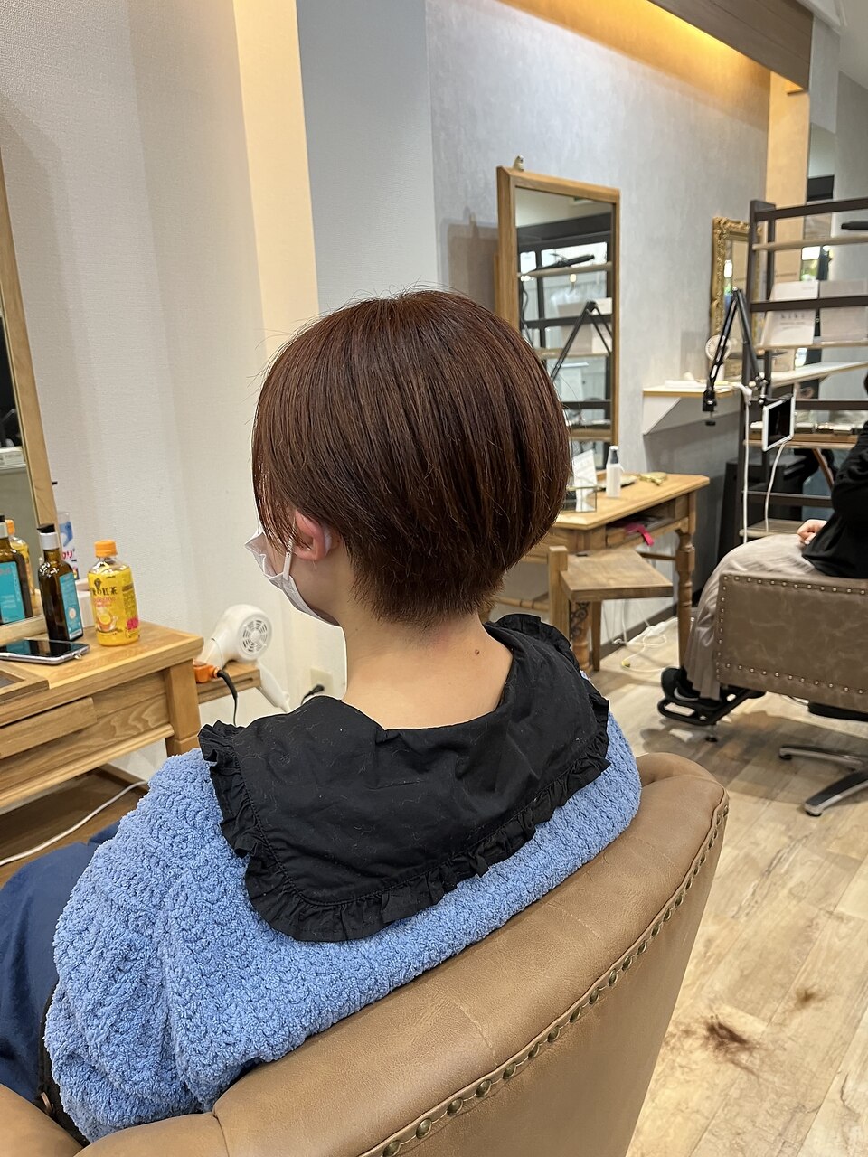 王道ショートボブのオレンジブラウンヘアカラー：L177036268｜ジーニー