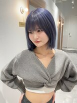 サロウィン 大宮Crest店(SALOWIN)&nbsp;ラベンダーグレー 切りっぱなしボブ 韓国風