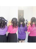 ツインハーフ&ツイン編み込みポニー