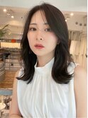 韓国風ミディアムフェイスレイヤー/2wayバング