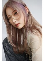 テイ(tei)&nbsp;レイヤーカット/ピンクベージュ/ハイトーン/顔周り/ブリーチ
