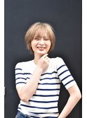 大人可愛い20代30代40代黒髪前下がりショートボブ丸みショート◎