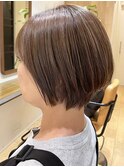 ダブルカラーショートボブインナーカラーハイライトケアブリーチ