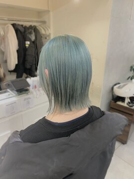 ネオリーブカフ 鶴ヶ峰店(Neolive caff) アイスグリーン ダブルカラー ハイトーンカラー