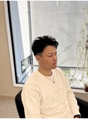メンズフェードツーブロック7:3かきあげアップバング