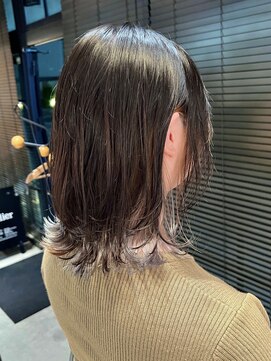 オーガニック アトリエ 大宮(organic+atelier) 20代30代大人可愛いアッシュベージュくびれボブ耳掛け透明感