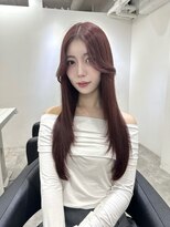 ヴィオットバイサロン(Viot by Salon)&nbsp;小顔ワンカールレイヤーカットデジタルパーマチェリーブラウン