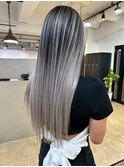 white gray balayage