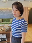 大人ショート/透明感カラー/顔まわりカット