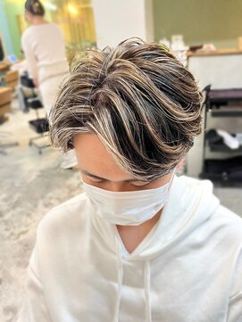 ミラリー トウキョウ(Mirareee Tokyo) メンズハイライト20代30代40代◎フェザーパーマメンズメッシュ