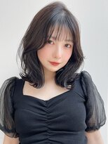 アグノス 青山(Agnos) 前髪デザインカラーエアリーカールサイドバングイメチェン