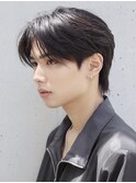 韓国風毛流れヘアナチュラルセンターパートニュアンスパーマ