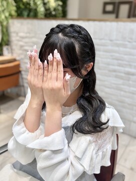 ハウス(HAUS.) サイド編み込みヘア！横浜ヘアメ/ウェーブ巻き/ヘアアレンジ