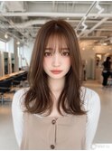 くびれミディアム/ハッシュカット/ダークアッシュ/ブラウン