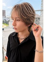 ユイマァルスロウ 倉敷(YUIMARLSLOW)&nbsp;倉敷メンズサロン20代30代40代ブリーチベージュフェザーショート
