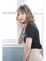 大人可愛い20代30代40代小顔ボブウルフ／ 3Dハイライト.