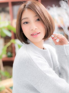 カバーヘア ブリス 川口(COVER HAIR bliss) 大人可愛いココアブラウン小顔ワンレンボブc4川口20代30代40代!