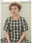 【juno】マッシュショートパーマ☆ハイトーンベージュカラー
