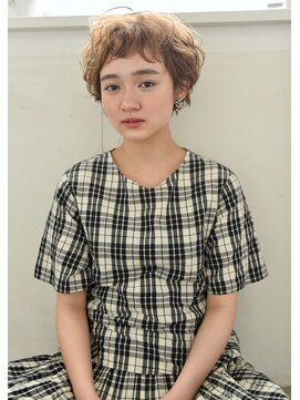 ユノ(juno) 【juno】マッシュショートパーマ☆ハイトーンベージュカラー