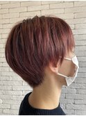 ベリーショート×ピンクブラウン