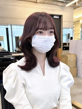 アリュウル 表参道 青山(Allure) ピンクラベンダー　くびれヘア　韓国ヘア　フェイスレイヤー
