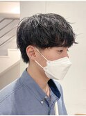 メンズニュアンスパーマ波巻きスパイラルメンズパーマ