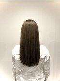 オリーブベージュ×セミロング