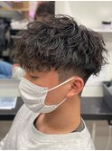 シャドウパーマメンズカットスパイラルパーマツイスパ波巻き