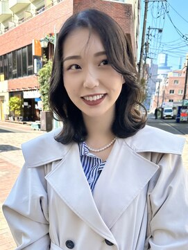 ミリ(mm) レイヤーカット 暗髪グレージュ カラー 韓国 髪質改善 仙台