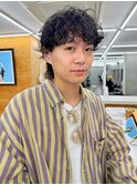 マッシュウルフ　ウルフパーマ　くるくるパーマ　メンズカット