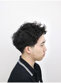 ピンパーマスパイキーショートテーパーフェード