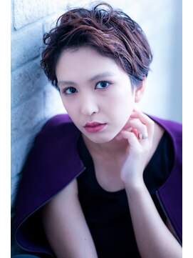 エルデ ナインズ ヘアー スタンド 川口店(elde 9's HAIR STAND) 68ワイドバング&モーブカラーのワンサイドくびれミディ風ヘア