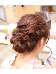 夏の浴衣に合う可愛いモテ髪編み込みヘアアレンジ