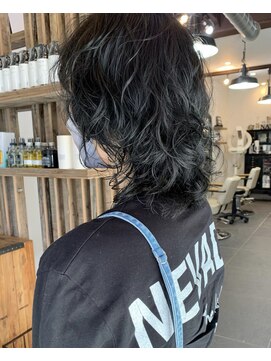 ナタン 自由が丘(NATHAN) ウルフパーマイルミナカラーミディアムウルフ髪質改善自由が丘