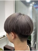 シルバーマッシュブリーチカラーメンズカット仙台刈り上げ