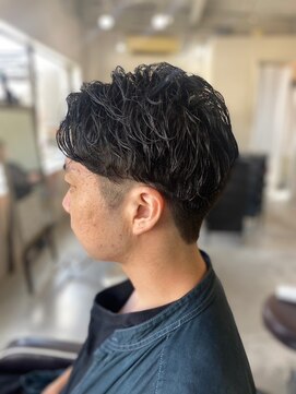 ソイクフ(SOY KUFU) MEN’SHAIR アッシュブラックパーマヘア