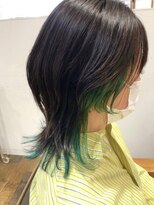 クラップス 杉田店(CLAPS)&nbsp;ウルフカット/インナーカラー/ケアブリーチ/グリーンカラー