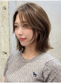 韓国ヘアグレージュカラーブリーチ無し髪質改善イヤリングカラー