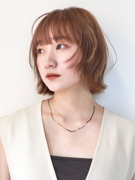 シスタ(SISTA) 外はねくびれボブメルティカラーオレンジベージュ谷ひより/2