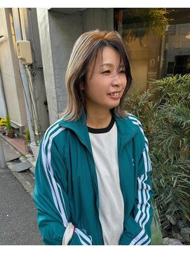 オムズ(OM's) 大人可愛いハイトーン顔まわりレイヤーボブ