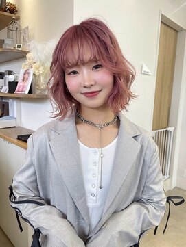 ヴィンス(vince) ハイトーンボブ/ピンクカラー/ブリーチ/ブリーチ2回