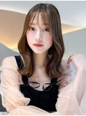 くびれヘアアプリコットオレンジ夏ヘアハイライトカラー