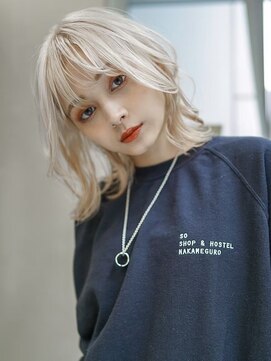 ギークス(GEEKS) 【GEEKS渋谷】ホワイトブリーチ/ハッシュカット/ウルフ/冬カラー