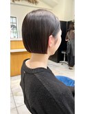 Lideeタイトな耳掛けボブココアベージュ