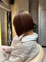 レーヴバイロンド 仙台(Reve by Lond) タッセルボブ切りっぱなしボブダークブラウン縮毛矯正髪質改善