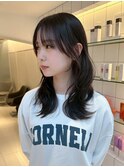 【広島レイヤーカット】暗髪×顔まわりレイヤーミディアム