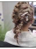 ヘアアレンジ　もこもこツインアレンジ