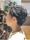 刈り上げセンターパート/フェザーショート/刈り上げショート
