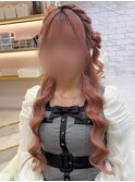 サイドお団子ハーフアップ