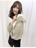 ハイライトカラーミルクティーベージュレイヤーカット